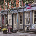 row of buildings at South Street Seaport in New York City