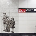 art work on wall of subway station in New York city