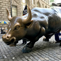 charging bull statue at Wall Street in New York City