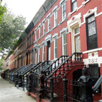 Exterior of row homes in South Bronx